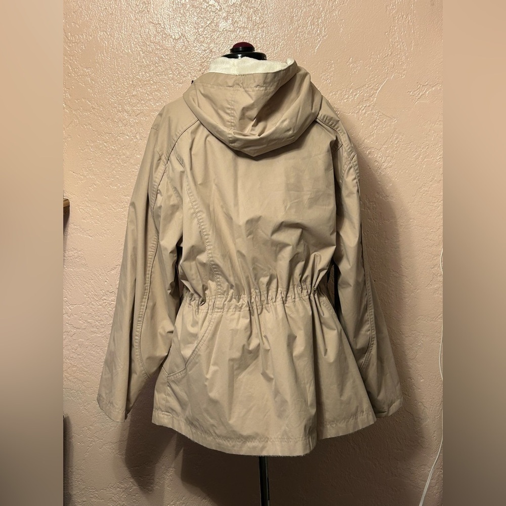St. John's Bay Beige Reversible Jacket with Hood. Size 3X - Picture 8 of 11